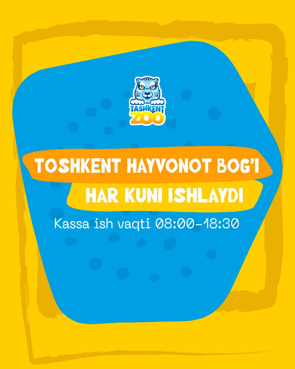 Toshkent hayvonot bog’ining ish jadvali! 